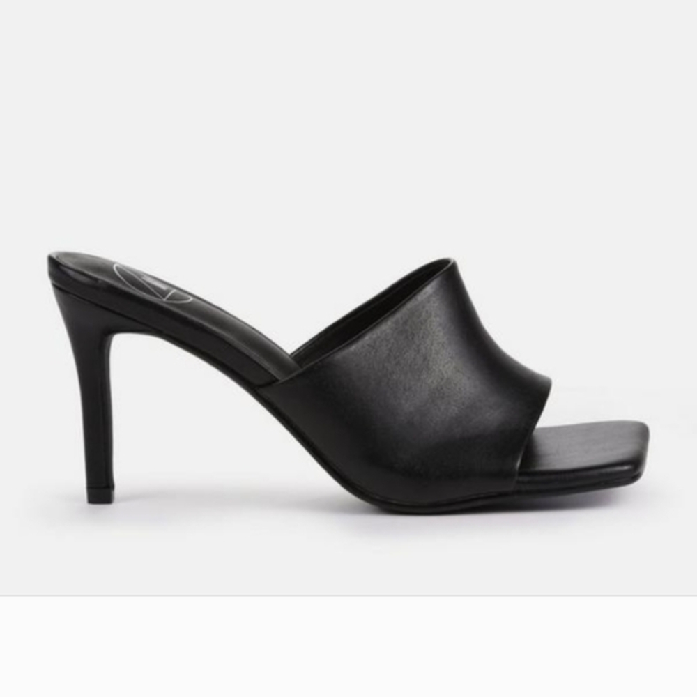 Elegant Black Women's Heeled Mules